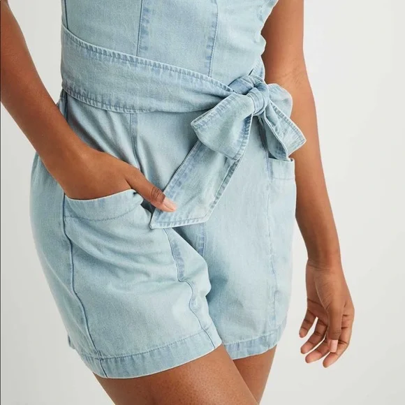 Aerie Wrap Back Romper Size Medium - Picture 7 of 7